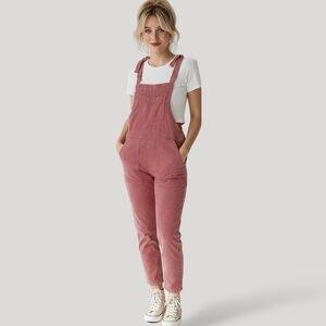 AERIE Light Mauve Soft Denim Overalls